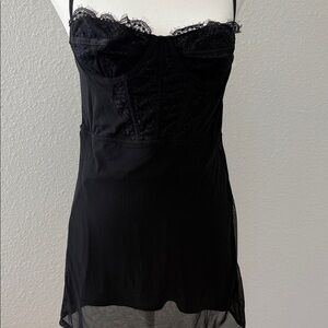 Urban Outfitters Black Lace Chemise Intimates